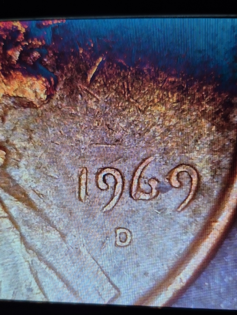 1969 D Lincoln Wheat Penny Close-Up - Copper Tone
